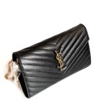 Saint Laurent Envelope Bag in Quilted Grain de Poudre Leather